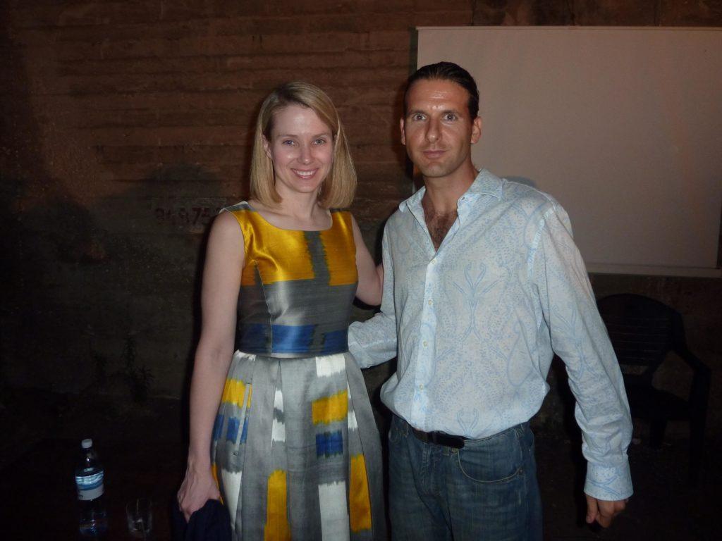 Marissa Mayer (Previously VP @ Google and CEO @ Yahoo), and Haggai Yedidya (the author), in a networking session